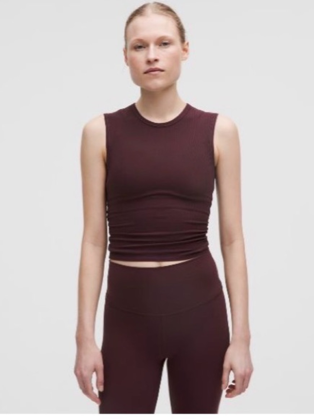 Lululemon All It Takes Back Twist Ribbed Tank in Goodnight Plum